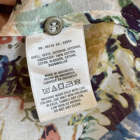 Anthropologie Maeve Abella Blouse Floral Patchwork Crochet Trim Top Size 0 - Picture 6 of 16